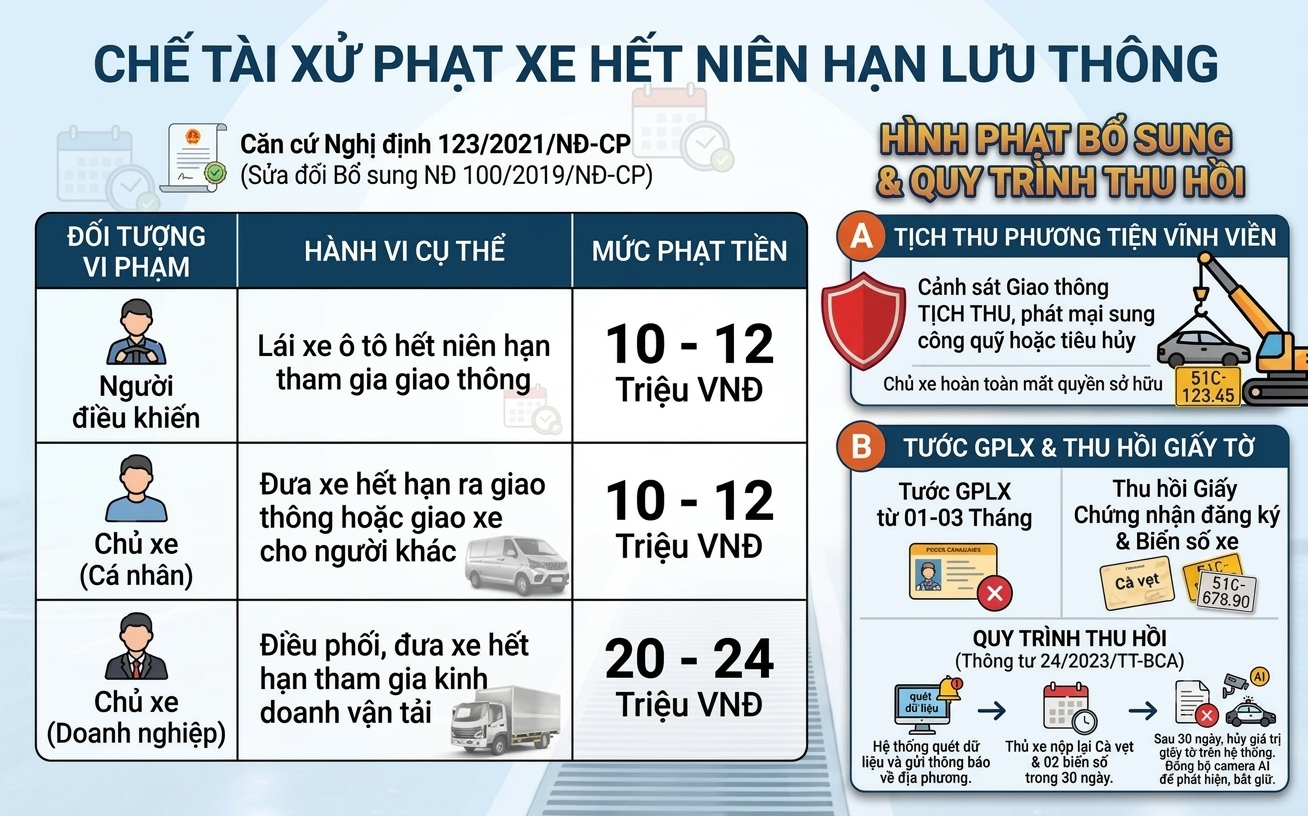 Chế Tài Xử Phạt Xe Hết Niên Hạn Lưu Thông