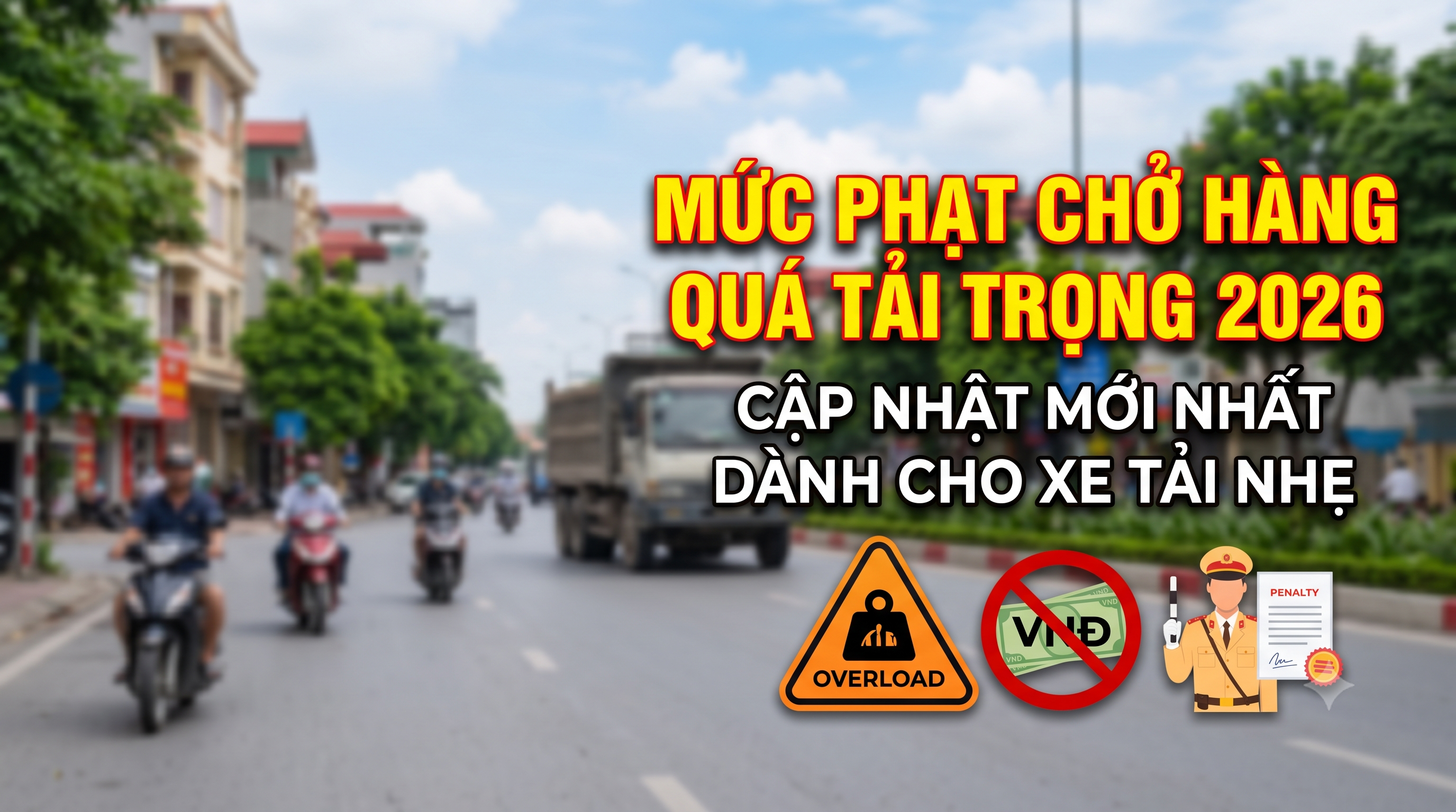 MỨC PHẠT CHỞ HÀNG QUÁ TẢI TRỌNG 2026: CẬP NHẬT MỚI NHẤT DÀNH CHO BÁC TÀI XE TẢI NHẸ