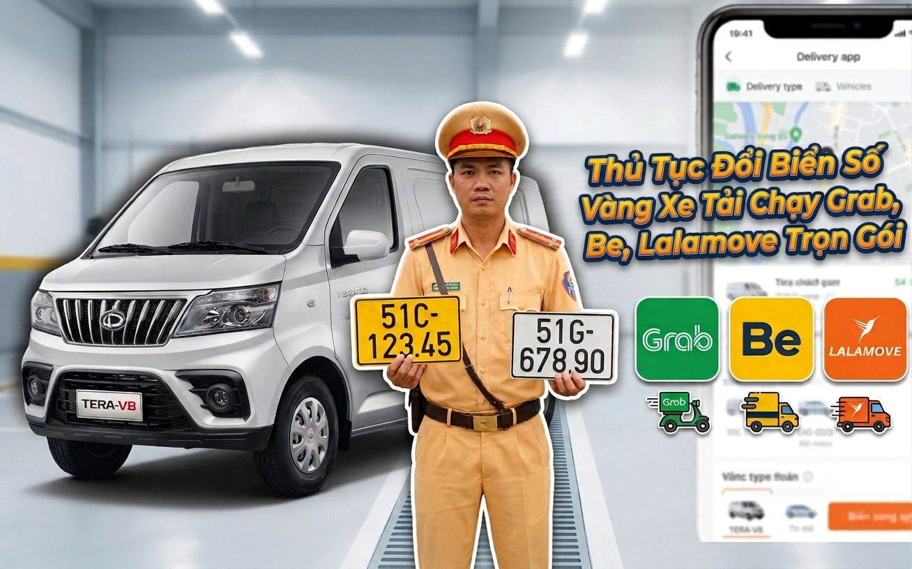 THỦ TỤC ĐỔI BIỂN SỐ VÀNG CHO XE TẢI CHẠY DỊCH VỤ GRAB, BE, LALAMOVE TRỌN GÓI: CẨM NANG PHÁP LÝ & HƯỚNG DẪN THỰC CHIẾN